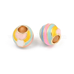 Brass Enamel European Beads&nbsp;KK-CBA6818-11G