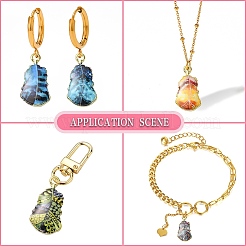 30 個 10 スタイルラックメッキ合金ペンダント  印刷  鉛フリー＆カドミウムフリー＆ニッケルフリー  リーフチャーム  ライトゴールド  ミックスカラー  19x10.5x2.5mm  穴：1.6mm  3個/スタイル&nbsp;ENAM-CJ0004-71