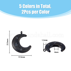 10Pcs 5 Colors 304 Stainless Steel Pendants&nbsp;STAS-DC0013-61