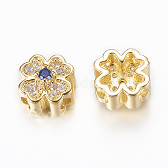 Rack Plating Brass Micro Pave Cubic Zirconia Beads&nbsp;ZIRC-A006-04