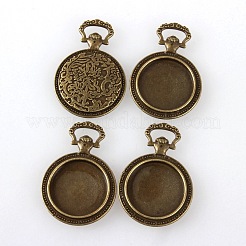 Vintage Tibetan Style Alloy Pendant Cabochon Settings&nbsp;X-TIBEP-M018-31AB-NF