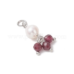 Natural Gemstone & Cultured Freshwater Pearl Pendants&nbsp;PALLOY-JF05142-02