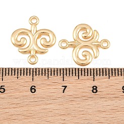 真鍮製コネクタチャーム  フルール·ド·リス  18KGP本金メッキ  17.5x14.5x2mm  穴：1.6mm&nbsp;KK-CBA7BFE-06G