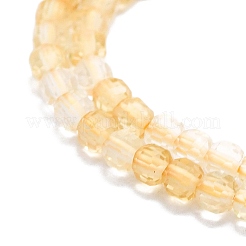 加熱された天然シトリンビーズ連売り  多面カット  キューブ  2x2x2mm  穴：0.6mm  約182個/連  15.16''~15.55''（38.5~39.5センチメートル）&nbsp;G-P457-B01-05