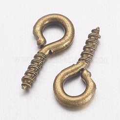 アイアンスクリューアイピンヒートンキャップ  片穴パーツ用  アンティークブロンズ  8x4x1mm  穴：2mm&nbsp;IFIN-E561Y-AB