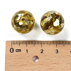 透明樹脂とスパンコールビーズ  ラウンド  多面カット  きいろ  16mm  穴：2mm&nbsp;RESI-G110-02F