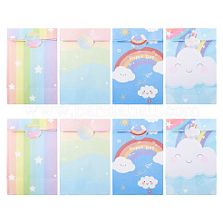 12Pcs 4 Styles Rainbow Print Kraft Paper Gift Bags&nbsp;AJEW-TA0003-38