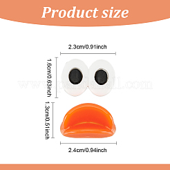 60個 2スタイル プラスチック人形用クラフトアイ＆口カボション  ぬいぐるみアクセサリー用  ミックスカラー  13.5~16.5x23.5~24x3.8~10mm  30個/スタイル&nbsp;KY-AN0001-03