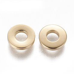 201ステンレススチールスペーサービーズ  ドーナツ  ゴールドカラー  8x1.5mm  穴：3.2mm&nbsp;LS-STAS-L233-064C-G