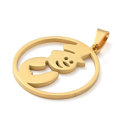 Christmas Theme 304 Stainless Steel Pendants&nbsp;STAS-Q005-01G-01