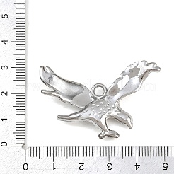 合金ペンダント  イーグルチャーム  ラインストーン付き  プラチナ  29x43.5x6mm  穴：3.5mm&nbsp;RB-CBA18BA-03P