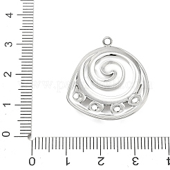 304ステンレスペンダント  プラスチックパール付き  スパイラルチャーム  ホワイト  ステンレス鋼色  27x25x4mm  穴：1.6mm&nbsp;SA-CBA8A4A-01P