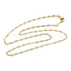 Unisex 304 Stainless Steel Texture Cable Chain Necklaces&nbsp;NJEW-K305-09G