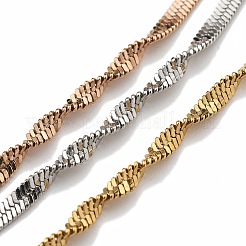 304ステンレススチールヘリンボーンチェーンブレスレット  ミックスカラー  7-7/8インチ（20cm）&nbsp;BJEW-H618-14MC