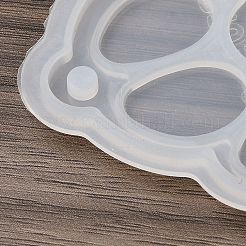 クリスマステーマの DIY シリコンペンダント型  レジン型  ホワイト  足跡  73x70x6mm  穴：5mm&nbsp;LS-SIMO-G007-01C