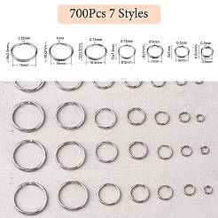 700Pcs 7 Styles 201& 304 Stainless Steel Split Rings&nbsp;STAS-CJ0002-17