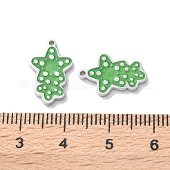 304ステンレススチールエナメルペンダント  星のチャーム  ステンレス鋼色  16x10x1.5mm  穴：1mm&nbsp;STAS-M102-26P