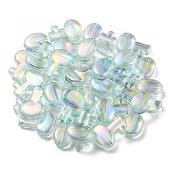 UVメッキレインボー虹色透明アクリルビーズ  キー  アクアマリン  26.5x19x7.5mm  穴：2.7mm&nbsp;OACR-C007-05D
