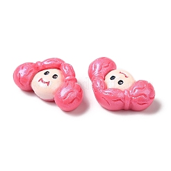 オペーク樹脂カボション  女性たち  淡いバイオレットレッド  12x21x7mm&nbsp;CRES-M017-02F
