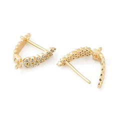 Brass with Cubic Zirconia Stud Earring Findings&nbsp;KK-Q051-02G