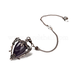 Natural Amethyst Triangle Dowsing Pendulum Pendants&nbsp;G-G022-01R-01