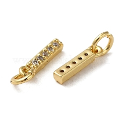 Brass Micro Pave Grade AAA Cubic Zirconia Charms&nbsp;ZIRC-P067-11G-I-NR