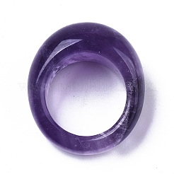天然アメジストリング  ワイドバンドリング  サイズ7~10  内径：17~20mm&nbsp;G-N0326-032