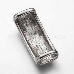 304ステンレススチールスライドチャーム  長方形  アンティークシルバー  41x17x15mm  穴：7x12mm&nbsp;STAS-F063-25