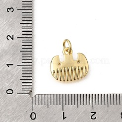 真鍮チャーム  馬のたてがみの櫛チャーム  ラックめっき  長持ちメッキ  カドミウムフリー＆鉛フリー  18KGP本金メッキ  12x13x2mm  丸カン：5x0.8ミリ  内径：3.2mm&nbsp;KK-Z155-07G-02
