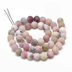 Natural Pink Opal Beads Strands&nbsp;G-R446-6mm-38