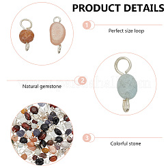80Pcs 10 Styles Natural Mixed Gemstone Connector Charms&nbsp;PALLOY-HY00002
