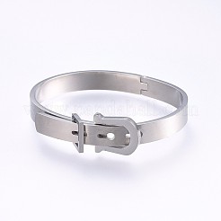 変色しにくい304ステンレススチールのバングル  ステンレス鋼色  1-7/8インチ（4.8cm）〜2インチ（5cm）x2-3/8インチ（6.2cm）〜2-3/4インチ（7cm）  8~15mm&nbsp;BJEW-P222-13P