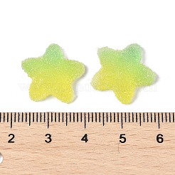 模造キャンディ食品スタイルの樹脂カボション  スター  グラデーションカラー  黄緑  17x17.5x6mm&nbsp;X1-RESI-R461-02M