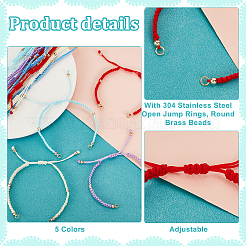 25Pcs 5 Colors Braided Nylon Cord Bracelet Making&nbsp;BJEW-PH01861