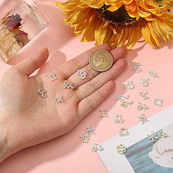 72Pcs 2 Colors 12 Styles Alloy Rhinestone Cabochons&nbsp;MRMJ-CA0001-53