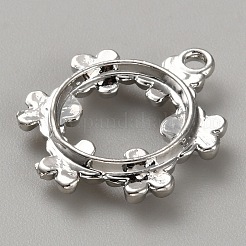 ホワイトシリーズ ラブボウ 合金アクリルペンダント  プラチナ  花  21.5x18x4mm  穴：1.6mm&nbsp;PALLOY-WH0115-01P-01