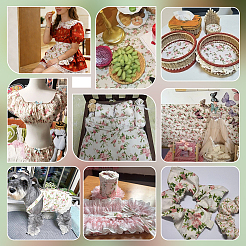 2M Printed Flower Pattern Cotton Fabric&nbsp;AJEW-PH0009-08A