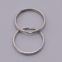 アイアン製キーリング  プラチナ  20x1mm  内径：18mm&nbsp;AJEW-WH0002-06P