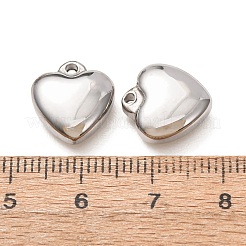 バレンタインデー 304 ステンレススチールチャーム  ハートチャーム  ステンレス鋼色  13x12x5.5mm  穴：1.4mm&nbsp;SA-G606-01P