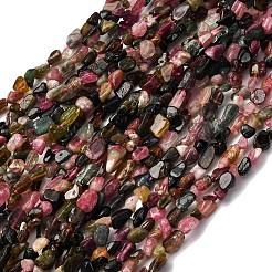 天然のマルチカラートルマリンビーズ連売り  ナゲット  5~9x4~6x3~4.5mm  穴：0.7mm  約75~89個/連  15.35''（39cm）〜15.94''（40.5cm）&nbsp;G-I389-A13