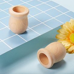 半製品ブランク木製花瓶  DIYの手塗りの工芸品のため  古いレース  3.8x3cm  穴：17.90~18.98mm&nbsp;WOOD-GF0001-04