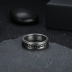 Rotatable 201 Stainless Steel Finger Rings&nbsp;PW-WGFD7F6-03