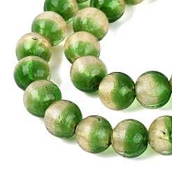 Handmade Lampwork with Gold Powder Beads Strands&nbsp;LAMP-N037-06B-04
