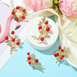 5Pcs 5 Styles Alloy Rhinestone Brooch&nbsp;JEWB-CJ0001-09