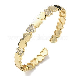 Brass Micro Pave Cubic Zirconia Bangles&nbsp;BJEW-C144-02G