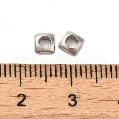 CCBプラスチックビーズ  正方形  プラチナ  4x4x2mm  穴：2.3mm&nbsp;LS-CCB-H001-13P