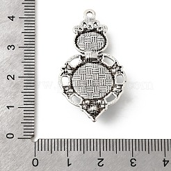 チベットスタイルの合金とアクリルのペンダント  ひょうたんチャーム  アンティークシルバー  ターコイズ  39.5x21x6.5mm  穴：1.8mm&nbsp;FIND-B058-05AS