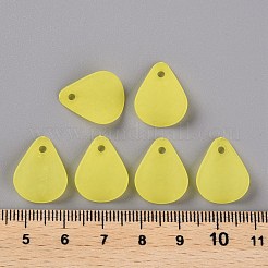透明つや消しアクリルパーツ  花弁  きいろ  17x14x2.5mm  穴：1.8mm  約2330個/500g&nbsp;MACR-S371-09A-717