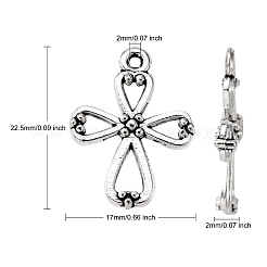 合金のチベット風チャーム  鉛フリー及びカドミウムフリー  アンティークシルバー  22.5x17x2mm  穴：2mm&nbsp;LS-LF1364Y