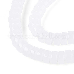 ジェイド風ガラスビーズ連売り  フラットラウンド  ホワイトスモーク  6~6.5x3~3.5mm  穴：0.8mm  約114~116個/連  14.76~14.96インチ（37.5~38cm）&nbsp;GLAA-N027-3x6mm-01